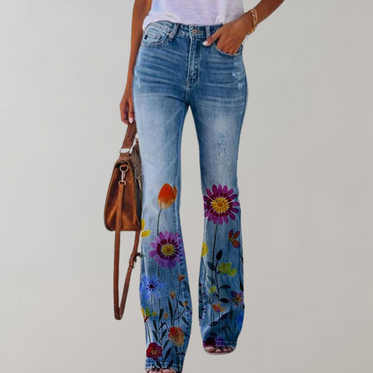 Heidi-Mode | Floral Print Flare Pants