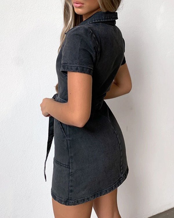 Denim-Gürtelkleid - Nova