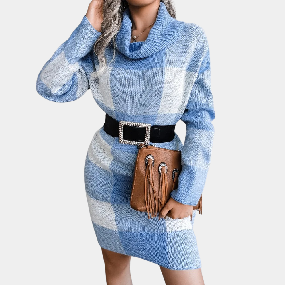 Heidi-Mode | Warmer Pulloverkleid Mit Rollkragen Für Frauen