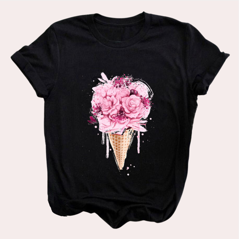 Heidi-Mode | Grafisches T-shirt für Damen Trendy & Lässig