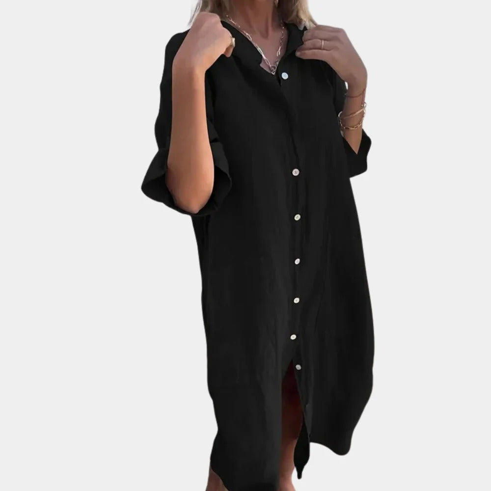 Lässiges Damen Hemdkleid mit Taschen