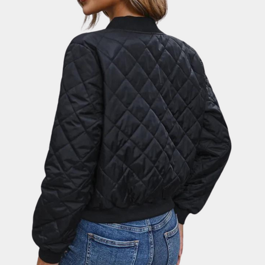 Heidi-Mode | Schwarze gesteppte Jacke - Bomber-Stil