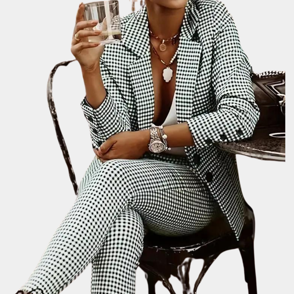 Heidi-Mode | Zwei-Teiliges Plaid-Set für Frauen
