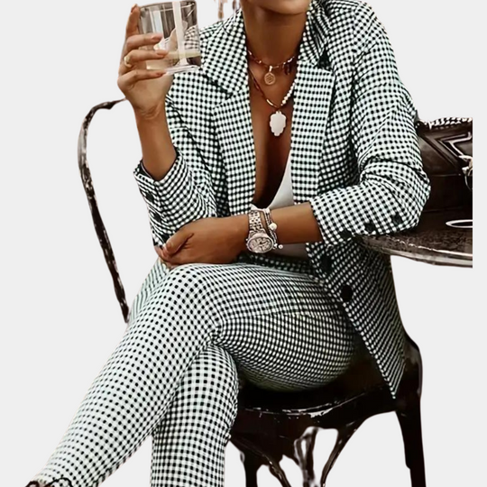 Heidi-Mode | Zwei-Teiliges Plaid-Set für Frauen