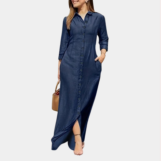 Heidi-Mode | Maxi Kleid mit Knöpfen