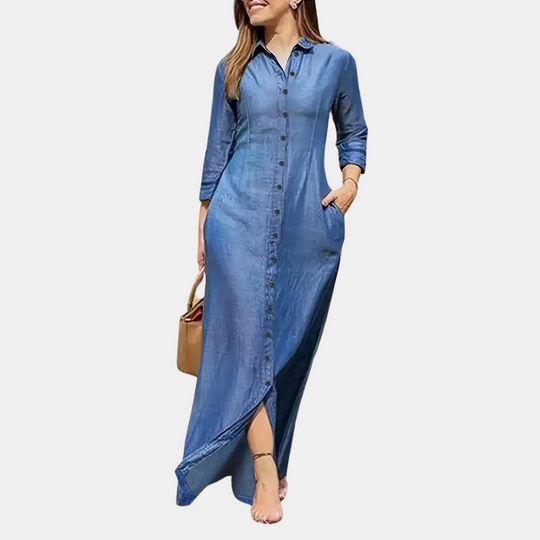 Heidi-Mode | Maxi Kleid mit Knöpfen