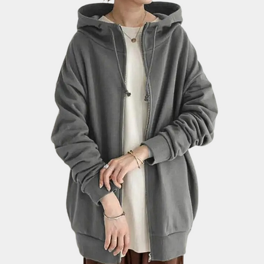 Stylischer Kapuzenpullover mit Reißverschluss für Damen