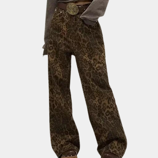 Heidi-Mode | Modische Jeans für Frauen mit Elegantem Leopardenmuster