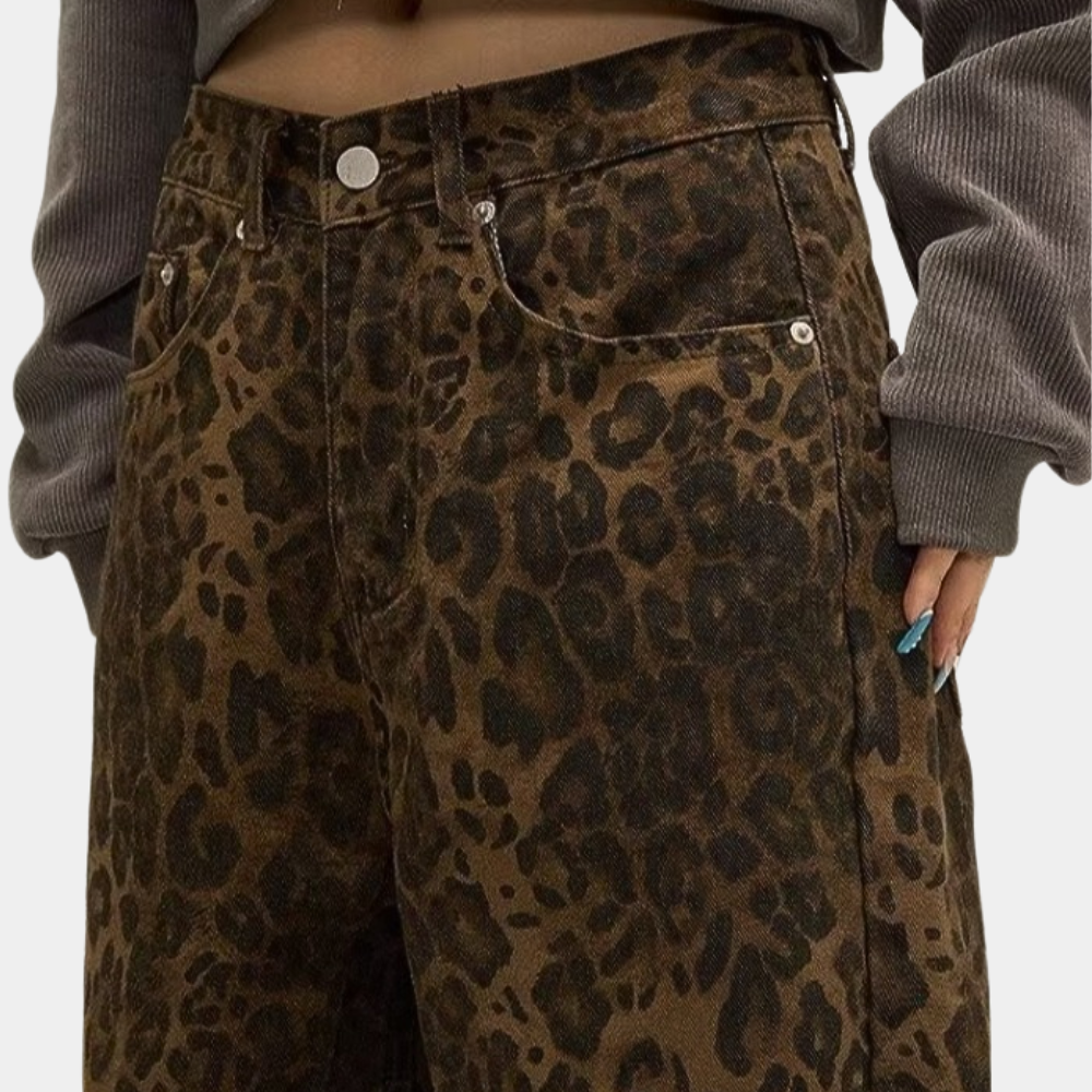 Heidi-Mode | Modische Jeans für Frauen mit Elegantem Leopardenmuster