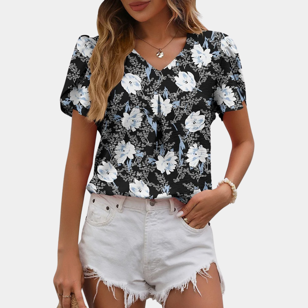 Heidi-Mode | Elegante Damen V-Ausschnitt Bluse.