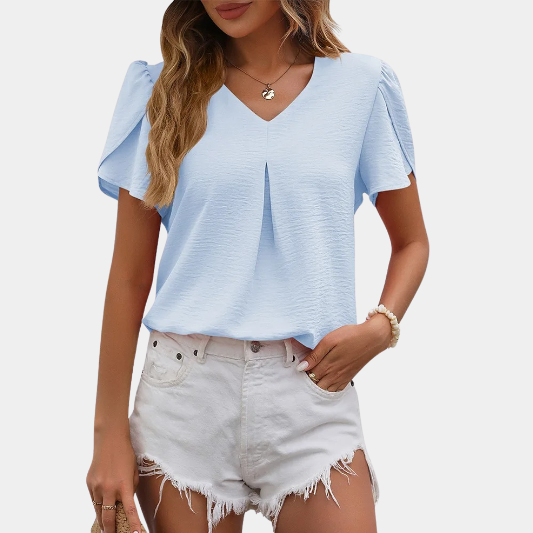 Heidi-Mode | Elegante Damen V-Ausschnitt Bluse.