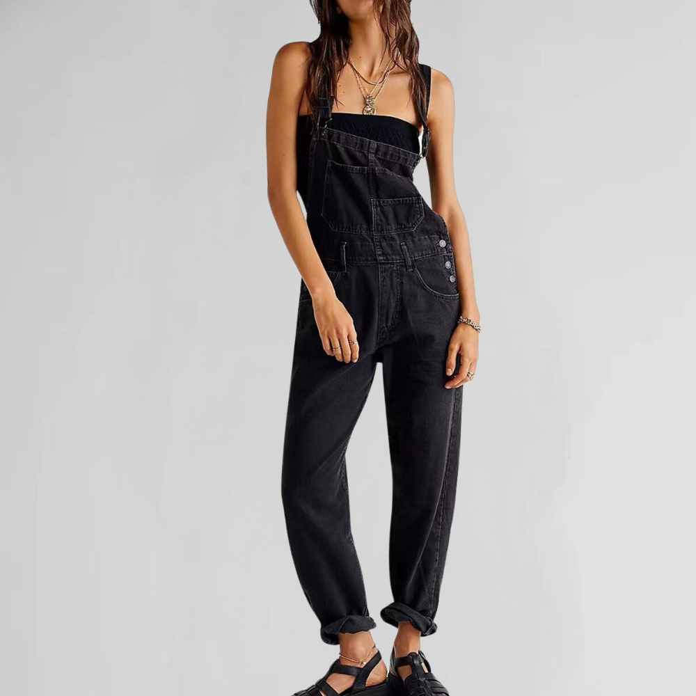 Heidi-Mode | Damen-Latzhose aus Denim mit Cross-Back-Design