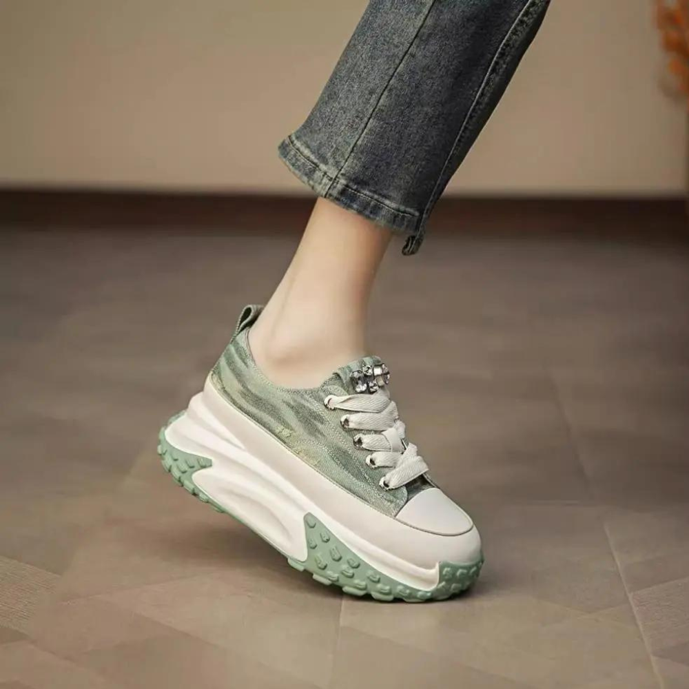 Heidi-Mode | Verfeinerte Orthopädische Retro Damen Sneaker