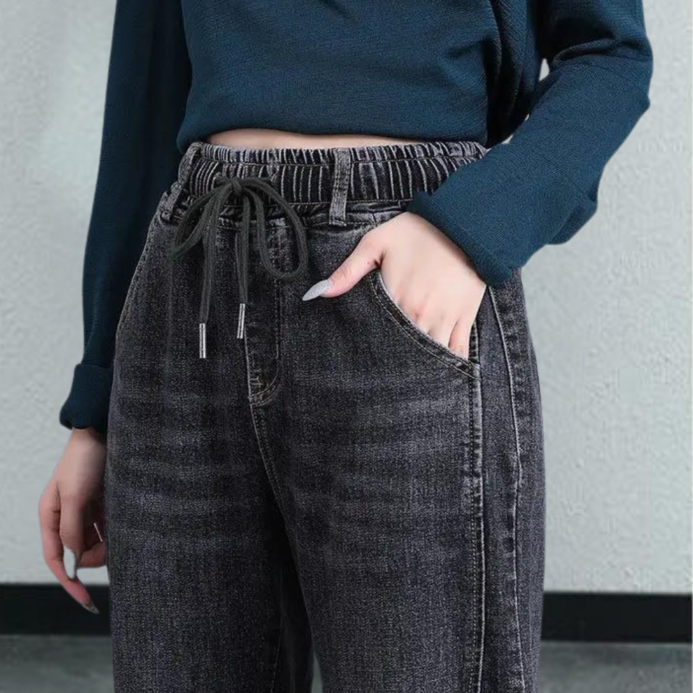 Heidi-Mode | Modische Jeans für Frauen mit Verstellbarem Kordelzug In Der Taille für Optimalen Komfort