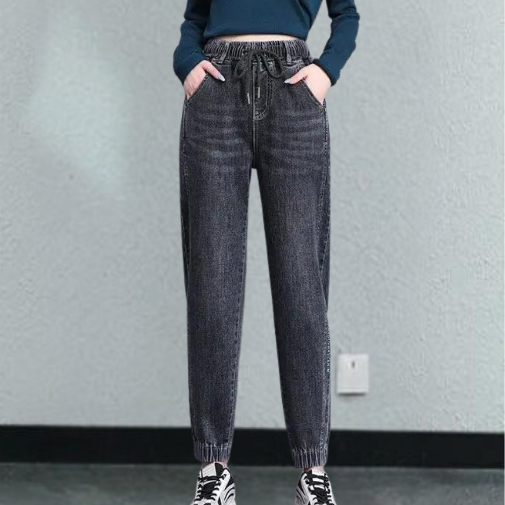 Heidi-Mode | Modische Jeans für Frauen mit Verstellbarem Kordelzug In Der Taille für Optimalen Komfort