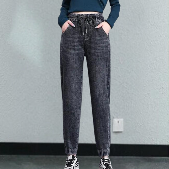 Heidi-Mode | Modische Jeans für Frauen mit Verstellbarem Kordelzug In Der Taille für Optimalen Komfort