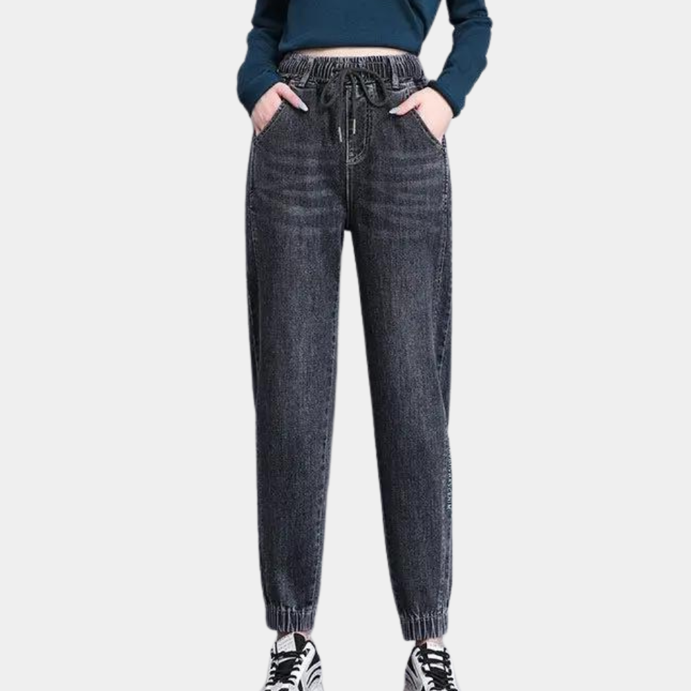 Heidi-Mode | Modische Jeans für Frauen mit Verstellbarem Kordelzug In Der Taille für Optimalen Komfort