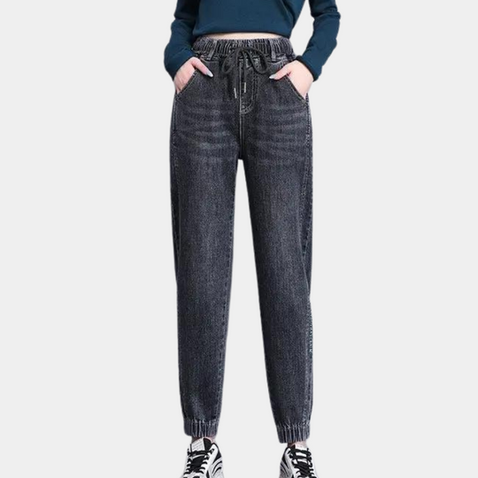 Heidi-Mode | Modische Jeans für Frauen mit Verstellbarem Kordelzug In Der Taille für Optimalen Komfort