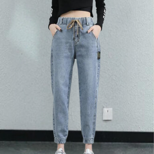 Heidi-Mode | Modische Jeans für Frauen mit Verstellbarem Kordelzug In Der Taille für Optimalen Komfort
