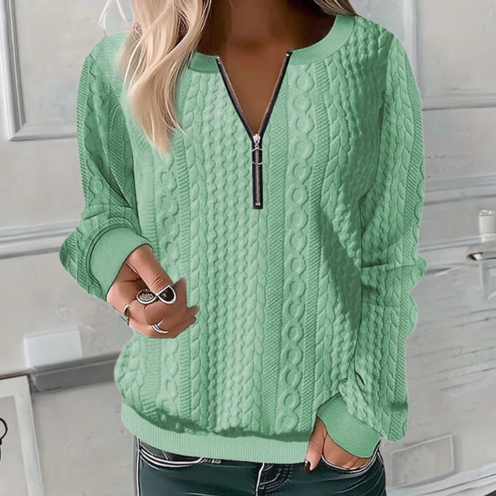 Heidi-Mode | Weicher Casual-Pullover Mit Textur Für Damen