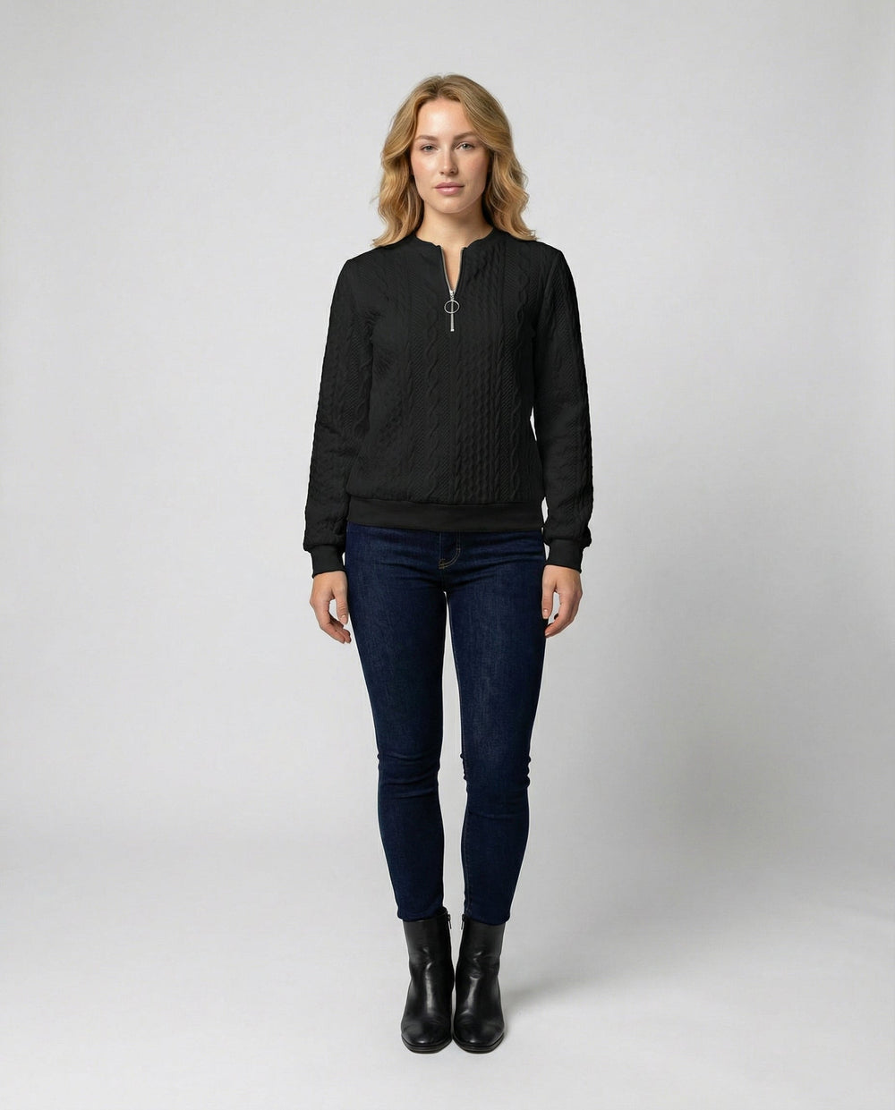 Strukturstrick Casual Pullover Damen | Heidi-Mode