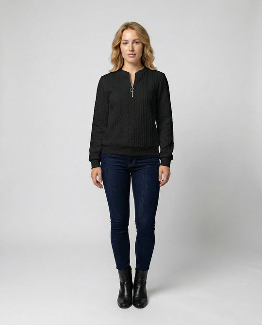 Strukturstrick Casual Pullover Damen | Heidi-Mode