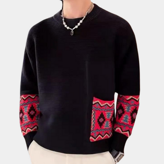 Heidi-Mode | Moderner Herrenpullover Mit Tribal-Design