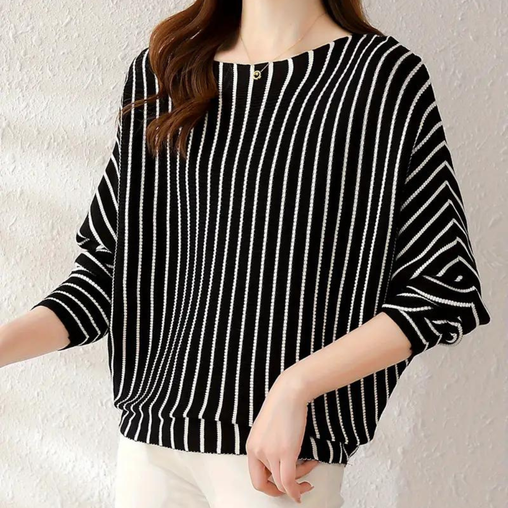 Heidi-Mode | Stilvolle Gestreifte Lockere Bluse