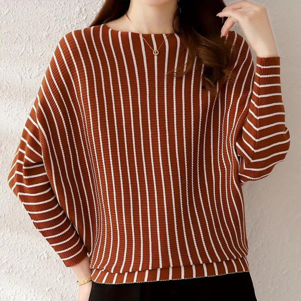 Heidi-Mode | Stilvolle Gestreifte Lockere Bluse