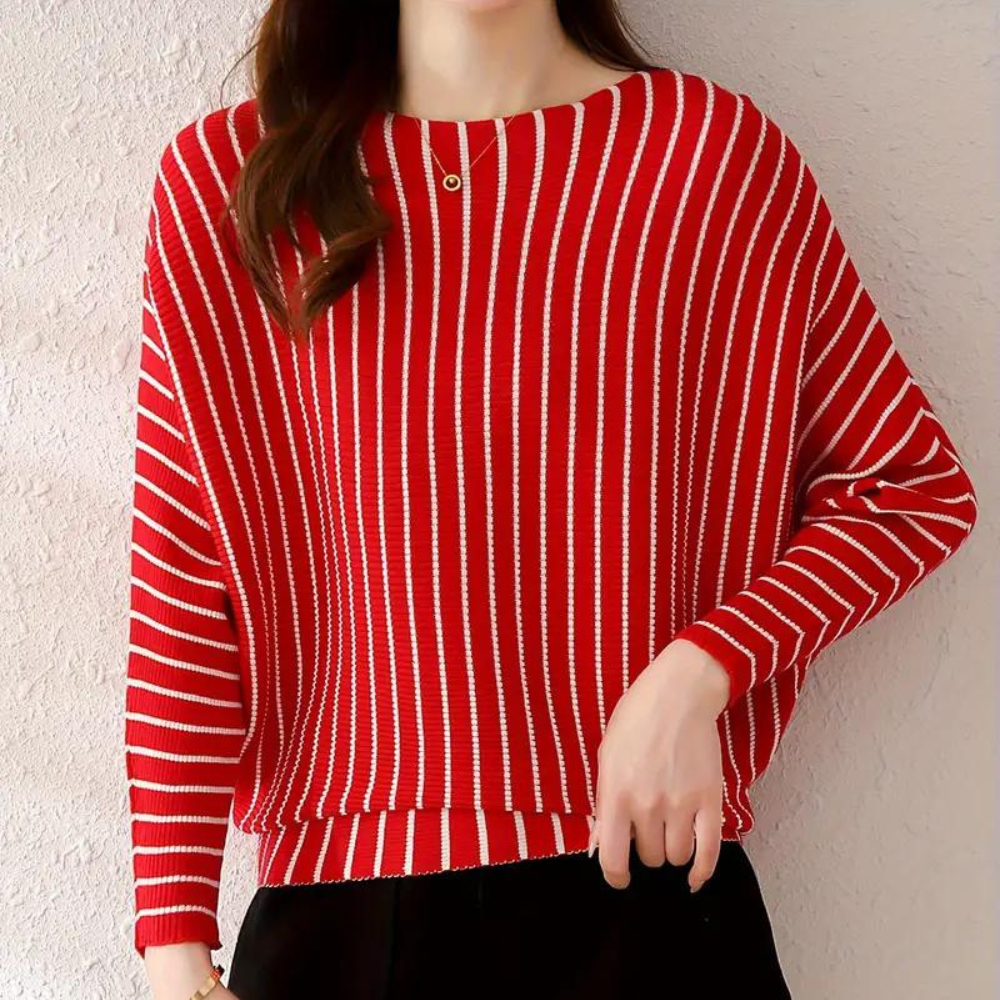Heidi-Mode | Stilvolle Gestreifte Lockere Bluse