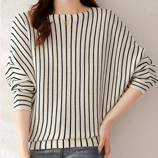 Heidi-Mode | Stilvolle Gestreifte Lockere Bluse