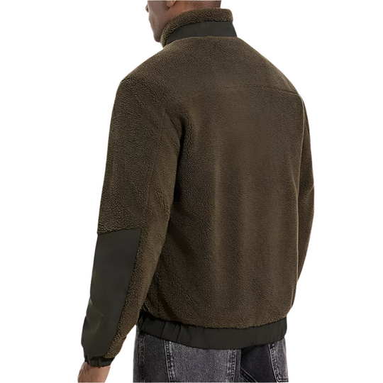 Heidi-Mode | Herren Outdoor-Fleecejacke mit Reißverschluss und Verstärkten Details