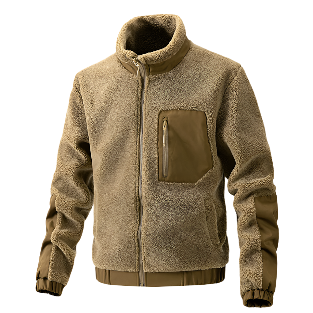 Heidi-Mode | Herren Outdoor-Fleecejacke mit Reißverschluss und Verstärkten Details