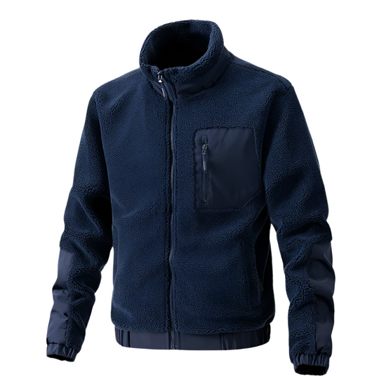 Heidi-Mode | Herren Outdoor-Fleecejacke mit Reißverschluss und Verstärkten Details