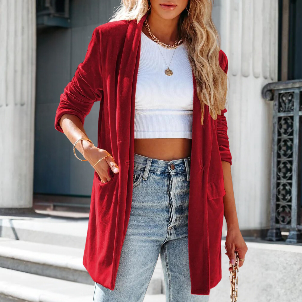Heidi-Mode | Modischer Samtjacke für Damen