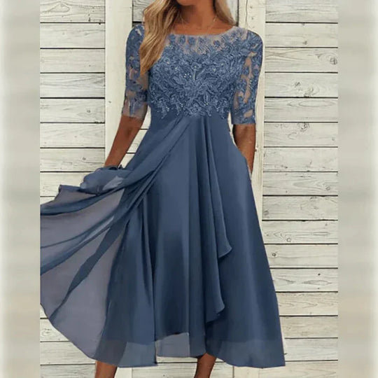 Heidi-Mode | Midikleid aus Spitze und Chiffon