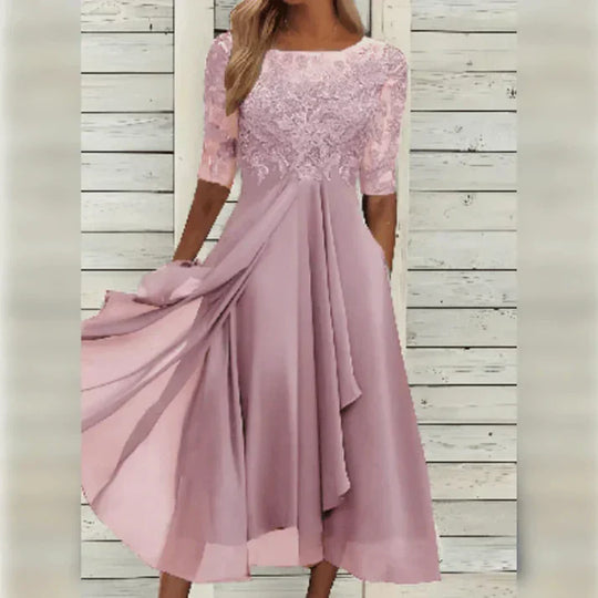 Heidi-Mode | Midikleid aus Spitze und Chiffon