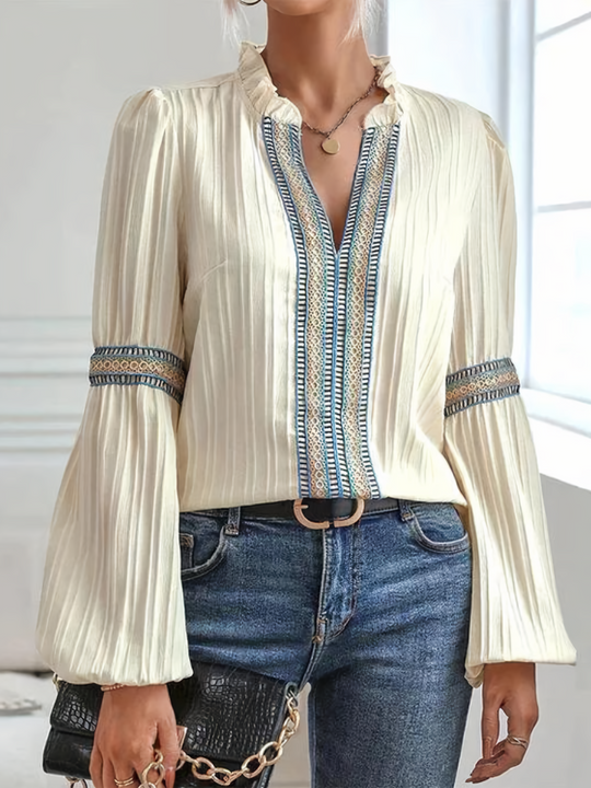 Elegantes Hemd mit Trüffeldesign | Festliche Bluse für Damen