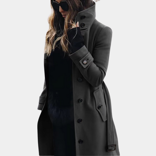 Heidi-Mode | Damen Mantel Elegant Zweireihig mit Doppelknopfleiste