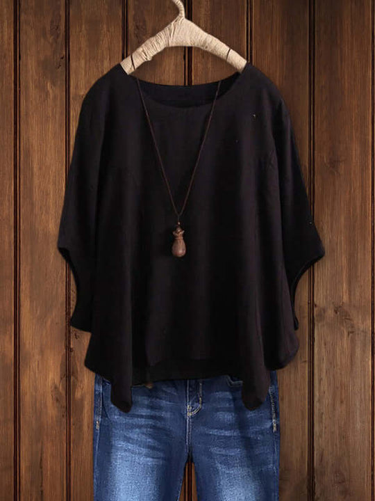 Heidi-Mode | Rundhalsausschnitt Tunika Top