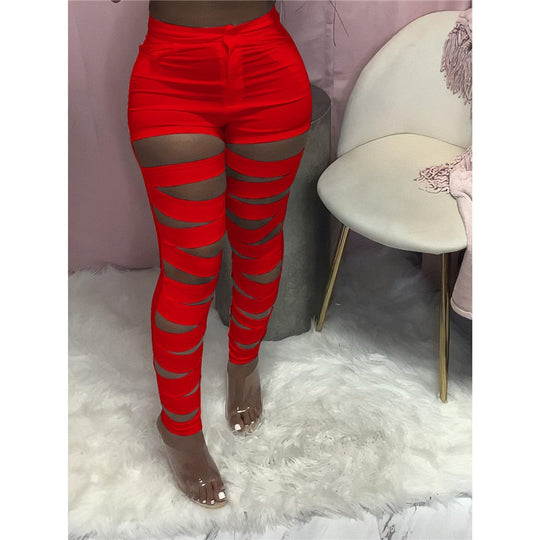 Heidi-Mode | Hollow Out Schnürung Hohe Taille Leggings