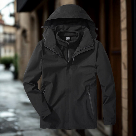 Heidi-Mode | Outdoor-Jacke 3-in-1 Wetterfest Abnehmbares Fleece-Innenfutter Verstellbare Kapuze