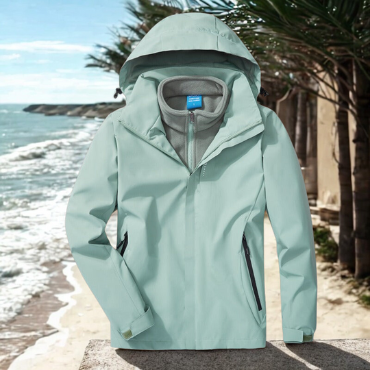 Heidi-Mode | Outdoor-Jacke 3-in-1 Wetterfest Abnehmbares Fleece-Innenfutter Verstellbare Kapuze