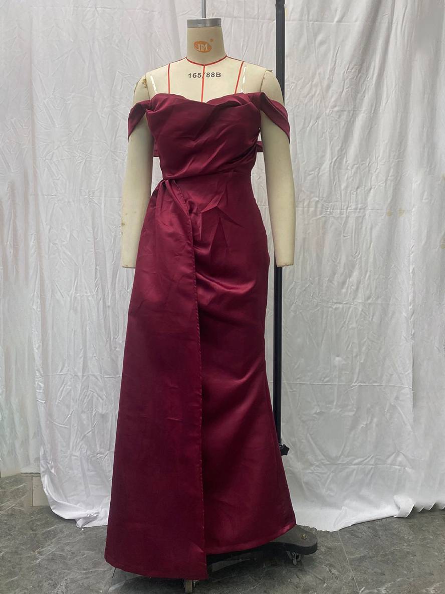 Heidi-Mode | Lange Kleid Schlitz Seitlich Rückenfrei Bootauschnitt Ohne Ärmel Damen Elegant Abendkleid
