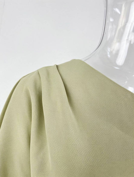 Heidi-Mode | Ungleichmäßiges Langes Kleid Eine Schulter Trompetenärmel Lange Ärmel Damen Elegant Casual Abschlussball
