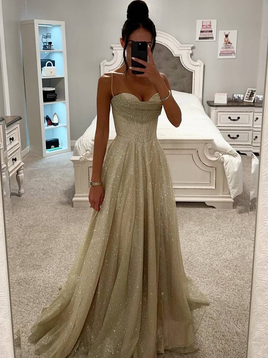 Heidi-Mode | Lange Kleid Bräunung mit Feinern Trägern Ärmellos Damen Elegant Abend Zeremonie