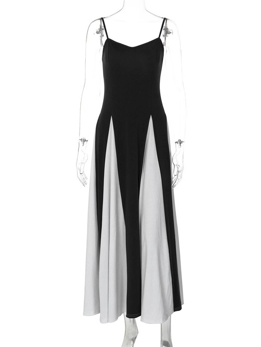 Heidi-Mode | Lange Figurbewusste Kleid Rückenfrei mit Feinen Trägern Ohne Ärmel Damen Elegant Lässig Abend Ball Abschlussball