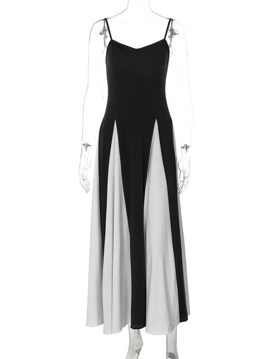 Heidi-Mode | Lange Figurbewusste Kleid Rückenfrei mit Feinen Trägern Ohne Ärmel Damen Elegant Lässig Abend Ball Abschlussball