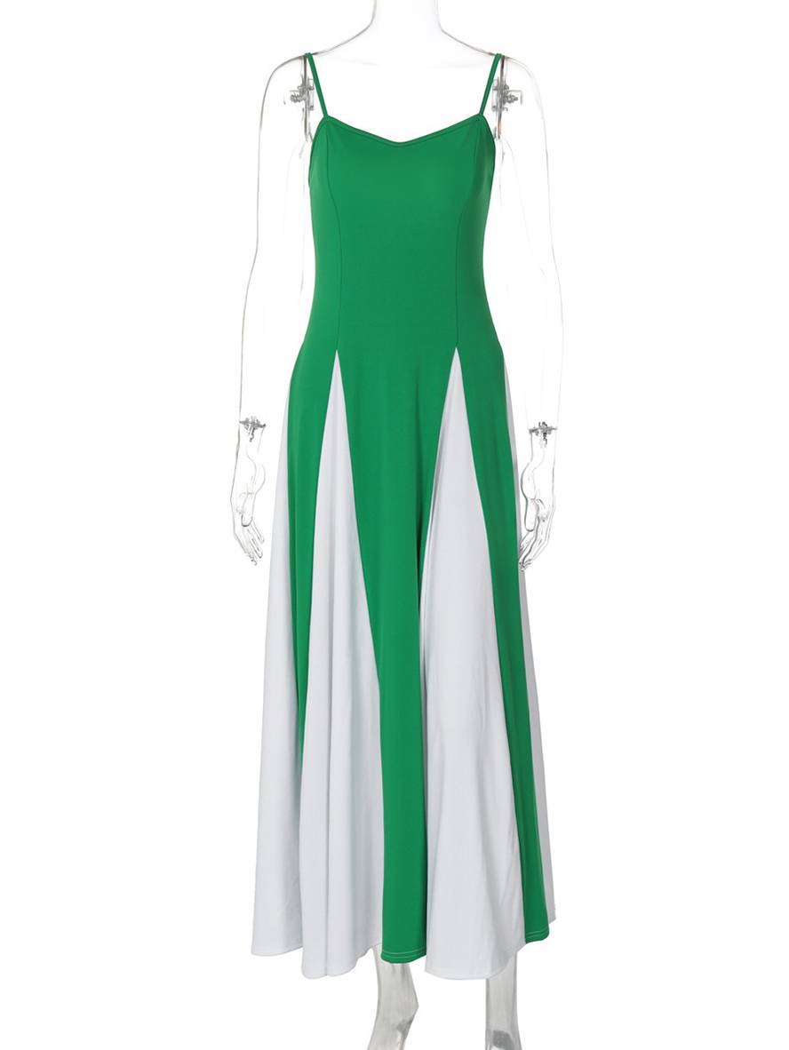 Heidi-Mode | Lange Figurbewusste Kleid Rückenfrei mit Feinen Trägern Ohne Ärmel Damen Elegant Lässig Abend Ball Abschlussball