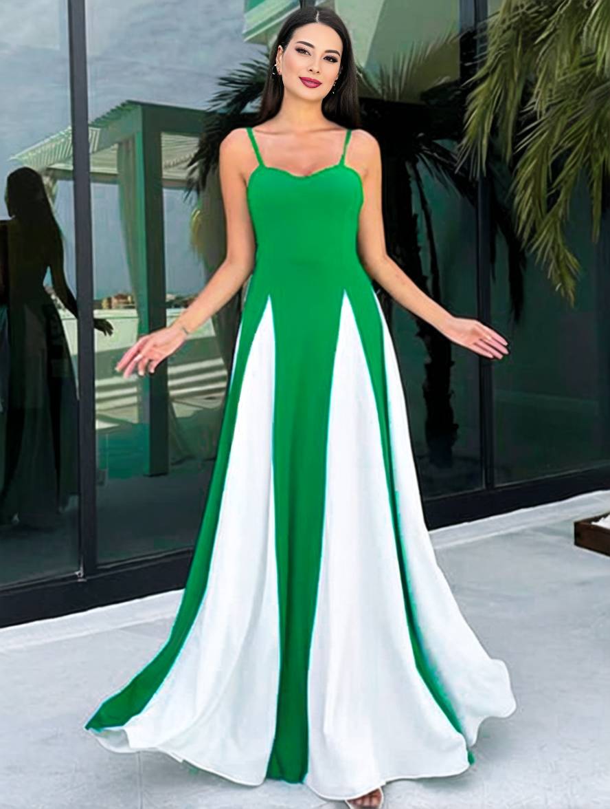 Heidi-Mode | Lange Figurbewusste Kleid Rückenfrei mit Feinen Trägern Ohne Ärmel Damen Elegant Lässig Abend Ball Abschlussball